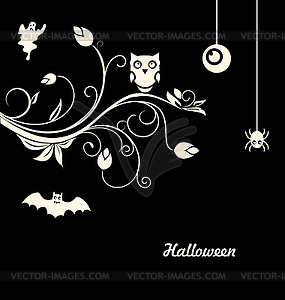 Halloween Flourish Dark Background - vector clip art