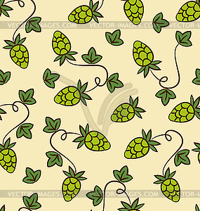 Seamless Pattern Hops Plans for Beer - vector EPS clipart