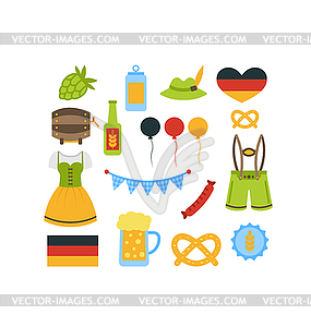 Oktoberfest Colorful Elements - vector image