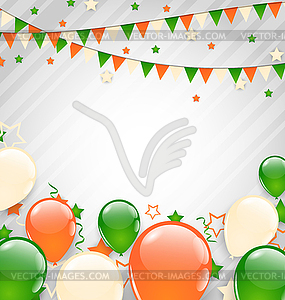 Buntings Flags Garlands and Balloons - vector image