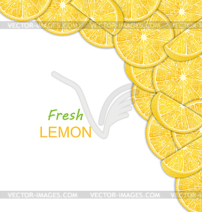 Abstract Border with Sliced Lemons - vector image