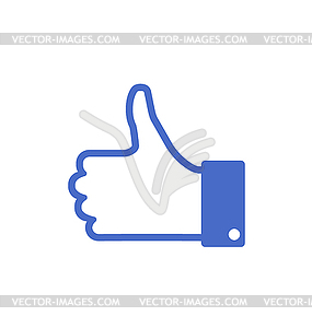 Icon of Blue Thumb Up - vector image