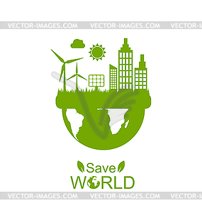 Concept of Save World - royalty-free vector image