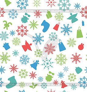 Christmas Seamless Pattern with Traditional Elements - vector image