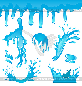 Blue Water Drops - royalty-free vector image