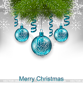 Christmas Greeting Card with Traditional Adornment - vector clipart