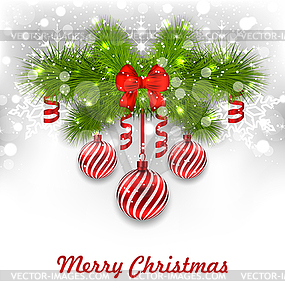 Christmas Glowing Greeting Background - vector clip art