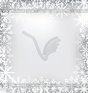 Frozen Frame Made of Snowflakes for Merry Christmas - vector clipart