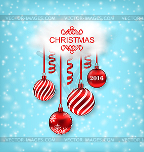 Christmas Beautiful Background with Balls - vector clipart