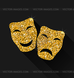 Comedy and Tragedy Masks - vector image