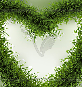 Christmas Background heart shaped wreath - vector clipart