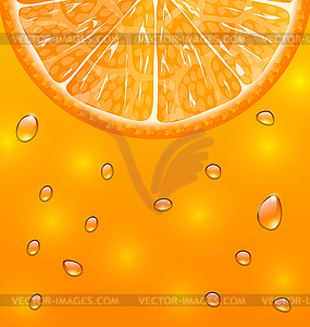 Orange Background with Slice and Drops - vector clip art