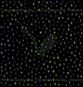 Seamless green binary virtual code - color vector clipart