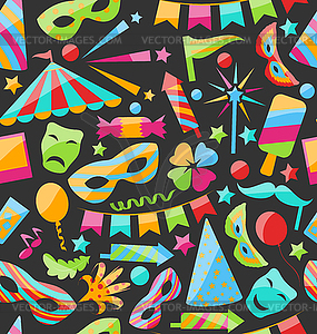 Carnival Seamless Texture with Colorful Cirsus - vector clipart