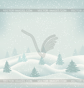 Christmas Winter Landscape - vector image