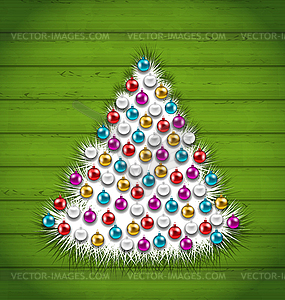 Абстрактный Рождественская елка украшена Красочные шары - клипарт Royalty-Free