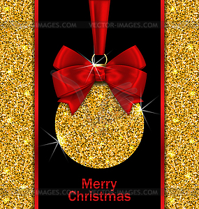 Карточка с блестками с Рождественский бал - векторный клипарт / векторное изображение