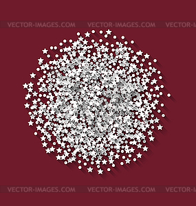 Abstract red background white hoarfrost particles - vector image