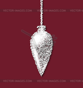 Christmas tree icicle red backdrop made of white - vector image