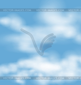 Landscape atmosphere fluffy white clouds blue sky - vector clipart