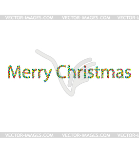 Merry Christmas lettering of colourful confetti - vector clipart