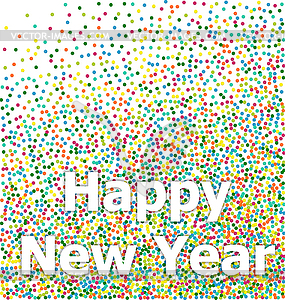 Happy New Year lettering colorful confetti - vector image