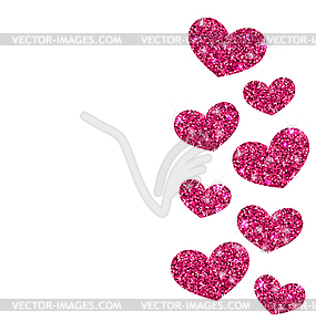 Background for Valentines Day with Shimmering Hearts - vector clip art