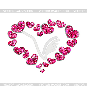 Celebration Frame Made in Gleam Hearts for - vector clipart