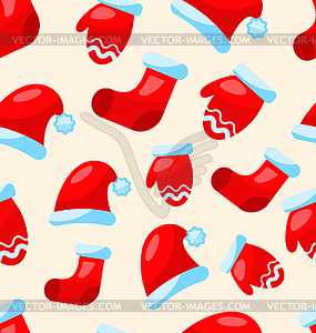 Seamless Christmas pattern part Santa costume - stock vector clipart