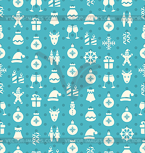 Christmas and New Year Seamless background pattern - vector image