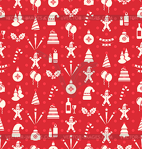 Christmas and New Year Seamless background pattern - vector image