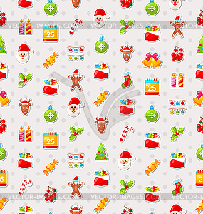 Christmas and New Year Seamless background pattern - vector clipart