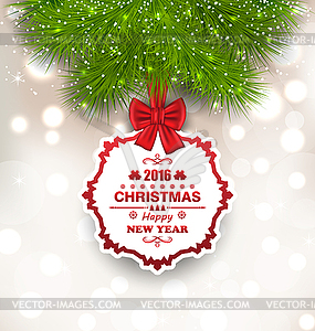 New Year Glowing Background, Christmas Greeting Card - royalty-free vector image