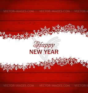 Happy New Year Framework Made of Snowflakes - vector image