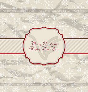 Old Invitation with Snowflakes Texture for Winter - vector EPS clipart