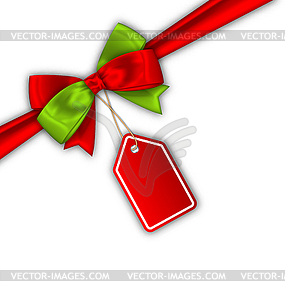 Bow Ribbon with Tag Sale - vector image
