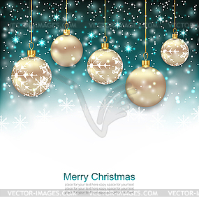 Beautiful Celebration Postcard with Christmas Golde - royalty-free vector clipart