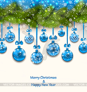 Shimmering Light Wallpaper with Fir Branches - vector clipart / vector image