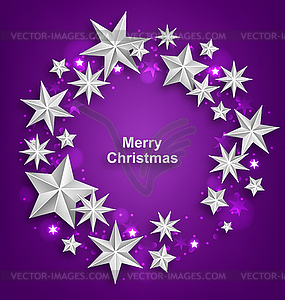 Abstract Celebration Round Frame Made of Silver - vector clipart / vector image