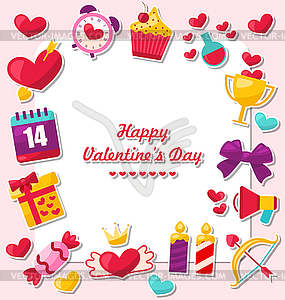 Celebration Card for Valentine`s Day - vector clip art