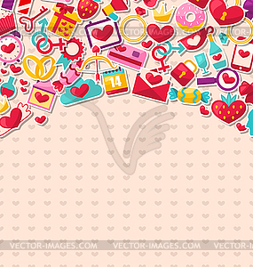 Abstract Postcard for Happy Valentine`s Day - vector image