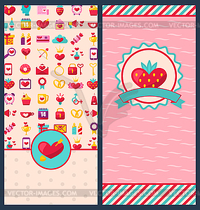 Collection Beautiful Banners for Happy Valentine`s - vector image