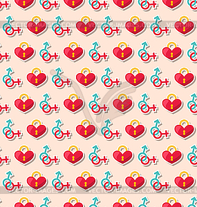 Colorful Seamless Pattern for Valentines Day - vector image