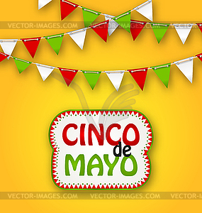 Cinco De Mayo Holiday Bunting Background. Mexican - vector clipart