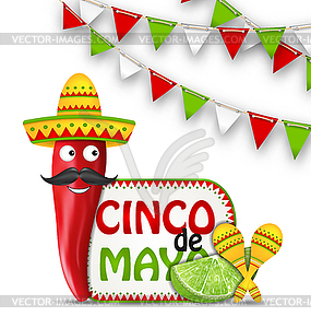 Holiday Celebration Background for Cinco De Mayo - vector image