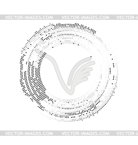 Background border of dots path form circles - vector clip art