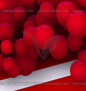 Bright Card with Red Balloons for Your Holiday - vector clipart / vector image