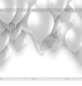 Holiday Background with White Balloons - vector image