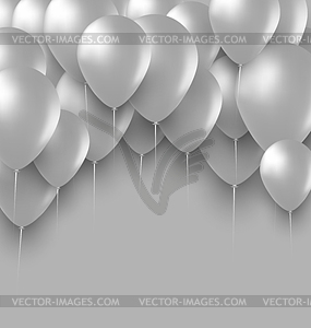 Holiday Background with White Balloons - vector image
