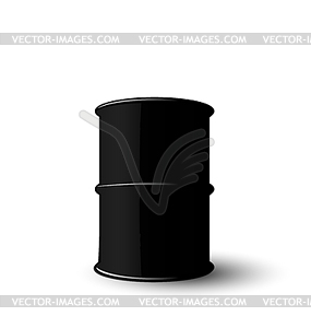 Black Metal Barrel of Oil - vector clipart
